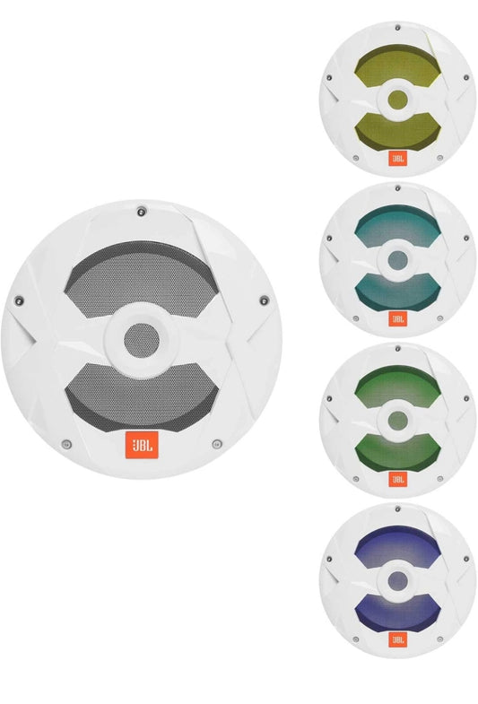 JBL - Marine Series 10” (250mm) audio multi-element subwoofer with RGB lighting 250W – White