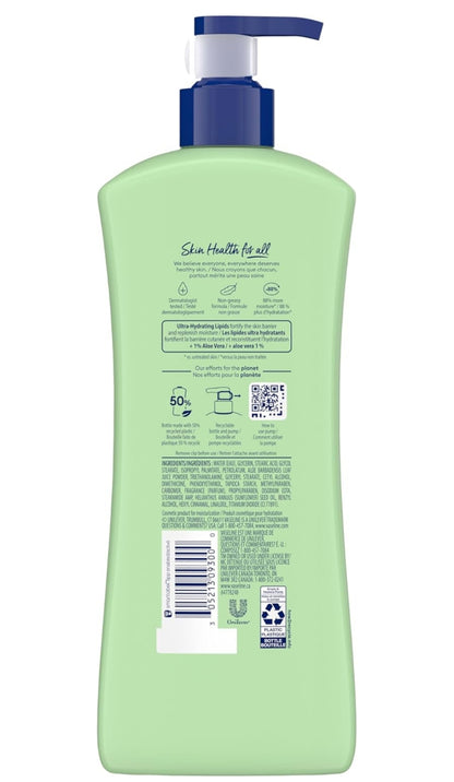 Vaseline Intensive Care Body Lotion Soothing Hydration for Dry Skin with Ultra-Hydrating Lipids + 1% Aloe Vera Extract to Refresh Dehydrated Skin 20.3 oz