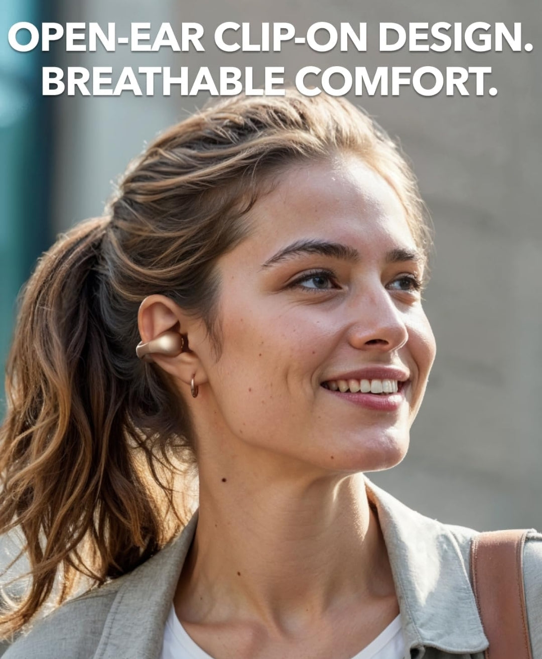 Soundcore C40i by Anker, Open-Ear Earbuds, Clip-On Headphones, Flexible Joint Design, Button Controls, Lightweight Comfort, Stable Fit with Attachable Ear Grips, Expansive Drivers for Clear Sound