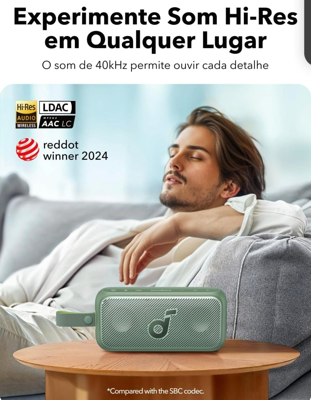 Soundcore Motion 300 by Anker, Bluetooth Speaker, Wireless Hi-Res Portable Speaker, IPX7 Waterproof, BassUp, Bluetooth 5.3, 30W Stereo Sound, 13H Playtime for Home, Shower, Outdoor, and Travel - Green