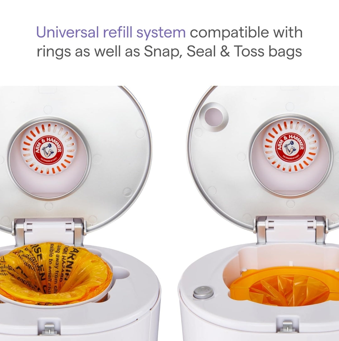 Munchkin STEP Diaper Pail by Arm & Hammer Includes 1 Snap, Seal & Toss Bag, 1 Starter Refill Ring