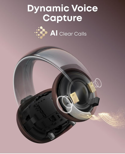 Soundcore AeroClip by Anker, Open-Ear Earbuds, Clip-On Headphones, Adaptive Comfort, Clear Calls with 4 Mics and AI, Stable Fit, 12mm Drivers for Powerful Bass, Hi-Res, Open-Ring Design