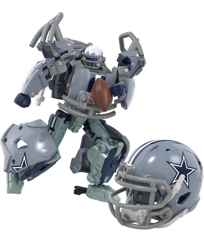 Transformers NFL Dallas Cowboys Starblitz 5.5-Inch Action Figure Changes from Robot to Helmet, Football Toys for Ages 8+