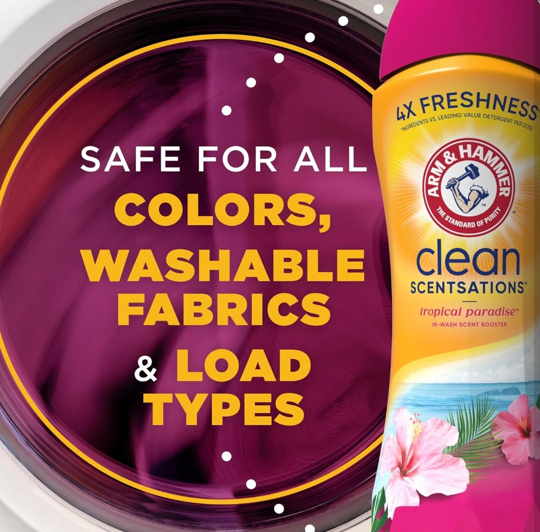 Arm & Hammer In-Wash Scent Booster - Tropical Paradise (24 oz) Pack of 4