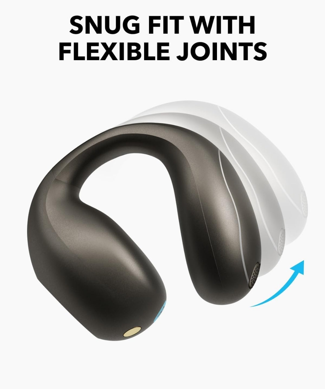 Soundcore C40i by Anker, Open-Ear Earbuds, Clip-On Headphones, Flexible Joint Design, Button Controls, Lightweight Comfort, Stable Fit with Attachable Ear Grips, Expansive Drivers for Clear Sound