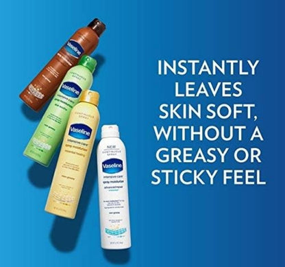 Vaseline Aloe Soothe Spray 2-Pack – Non-Greasy, Fast-Absorbing All-Over Soothing Moisturizer for Dry Skin, 6.5 Oz Ea