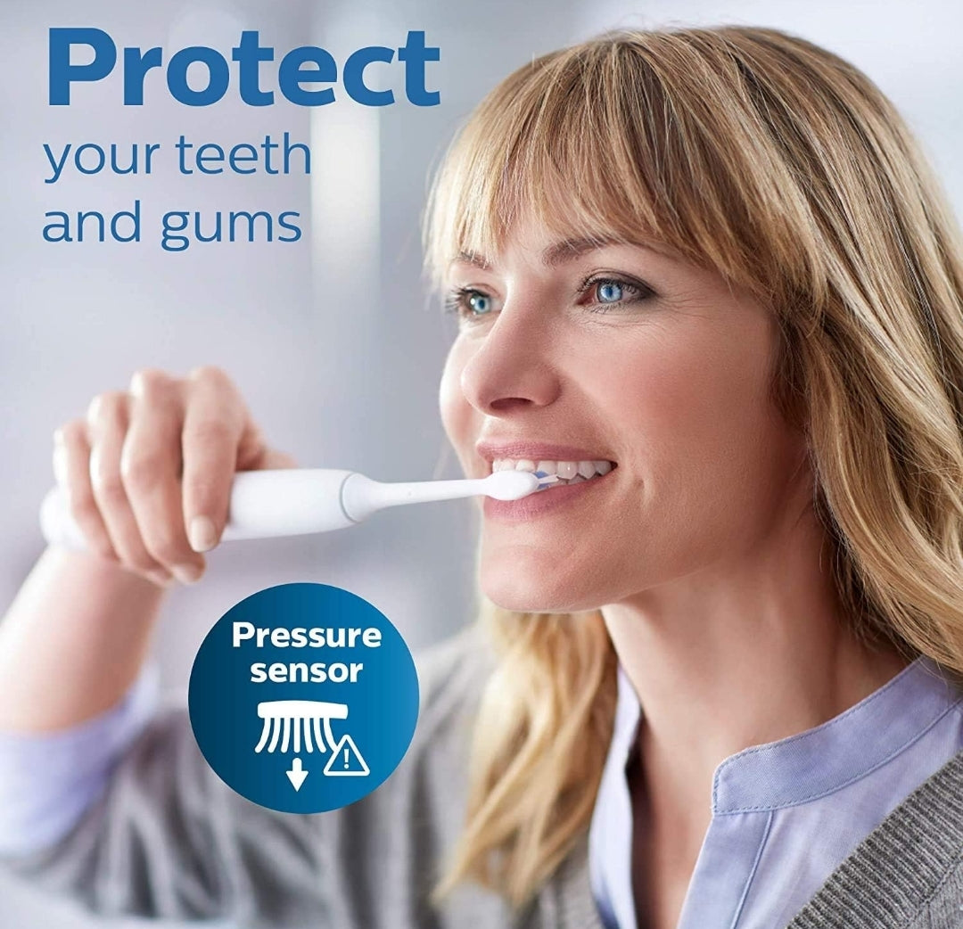 Philips Sonicare ProtectiveClean 5100 Elektriese Herlaaibare Tandeborsel met Egte Philips Sonicare Optimale Tandvleisgesondheid Vervangende Tandeborselkoppe, Wit 3-pak