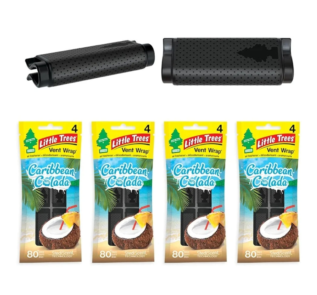 LITTLE TREES Motorlugverfrisser Langdurige Geur – Caribbean Colada, 4 Pakke (4 Telling)