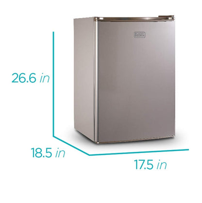 BLACK+DECKER 2.5 Cu. Ft. Kompakte Yskas, ENERGY STAR Gesertifiseerde Klein Yskas, Enkeldeur Minikoeler met Vrieskas, Persoonlike Yskas vir Huis/Kamer, R600a Koelmiddel, VCM Vlekvrye Voorkoms