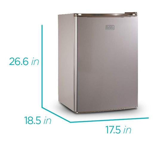 BLACK+DECKER 2.5 Cu. Ft. Kompakte Yskas, ENERGY STAR Gesertifiseerde Klein Yskas, Enkeldeur Minikoeler met Vrieskas, Persoonlike Yskas vir Huis/Kamer, R600a Koelmiddel, VCM Vlekvrye Voorkoms