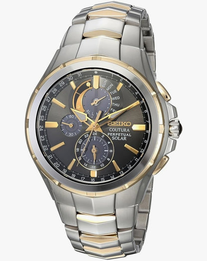 Seiko Coutura-versameling vir Mans se Sonkrag Ewigdurende Kalender Alarm Chronograaf Horlosie