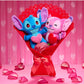 Disney Stitch Valentine 13.5-inch Medium Plush Bouquet, 4 Stuffed Animals Included, Kids Toys for Ages 3 Up by Just Play