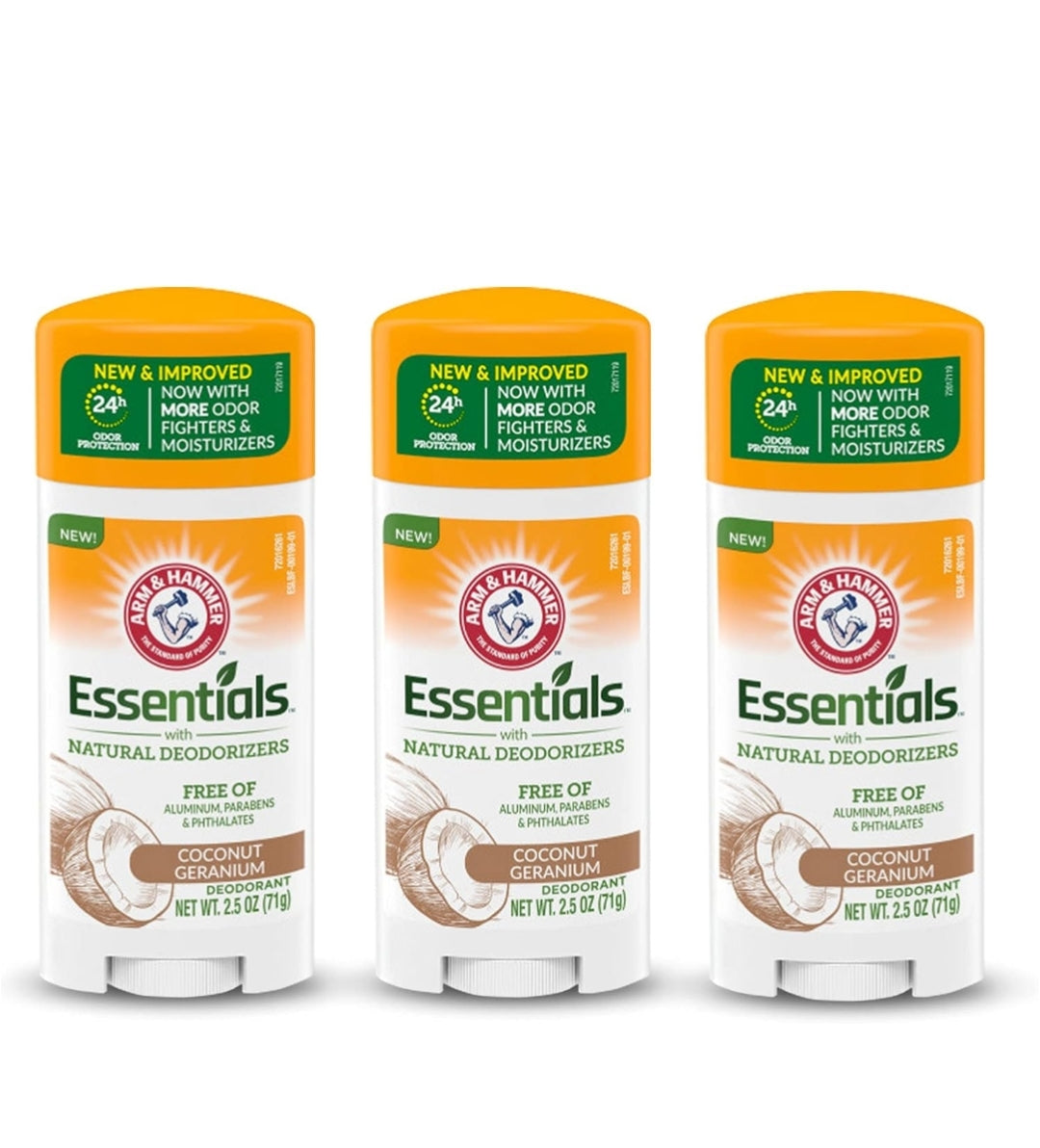 ARM & HAMMER Essentials Deodorant w/ Natural Deodorizers - Coconut Geranium - (Pack of 3)