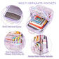 Clear Backpack for Girls Women Transparent Kids Elementary College School Bag Travel Laptop Backpacks Large Bookbags (Purple)