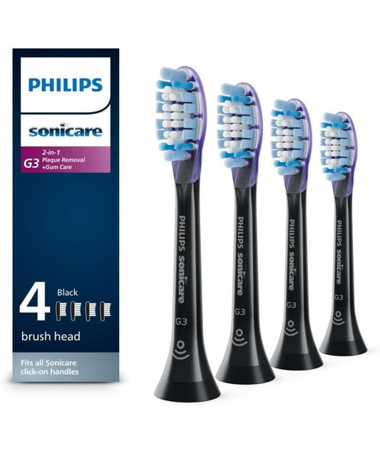 Philips Sonicare Oorspronklike G3 Premium Tandvleissorg Vervangende Tandeborselkoppe (Swart) HX9054/95