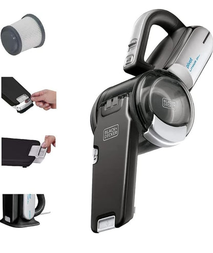 BLACK+DECKER stofsuier Pivot VAC Handstofsuier Koordloos, Motorstofsuier Draagbaar Koordloos met Spleethulpmiddel en Pivot Spuitstuk (BDH2000PL)