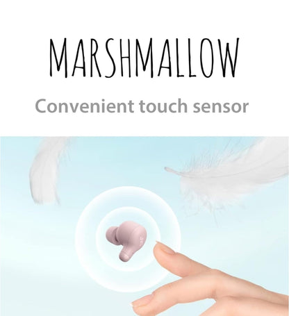 JVC Marshmallow Ware Draadlose Bluetooth 5.3 Oorfone – 28H Battery, Geheueskuim-oorstukke vir Heeldaggemak, IPX4 Waterbestand, Mik, Kompakte Houer, vir iPhone en Android