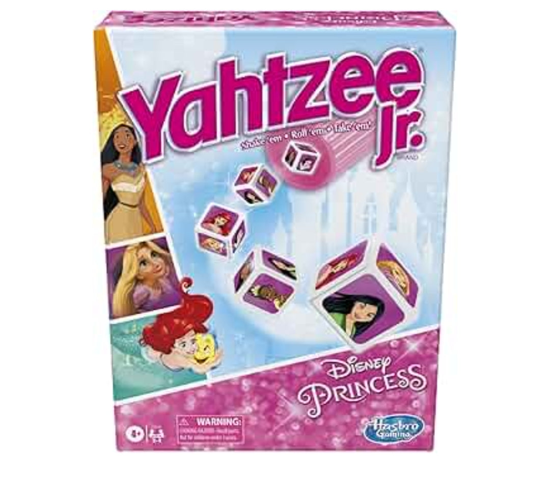 Hasbro Gaming Yahtzee Jr.: Disney Princess Edition Board Game for Kids - Counting and Matching Game for Preschoolers