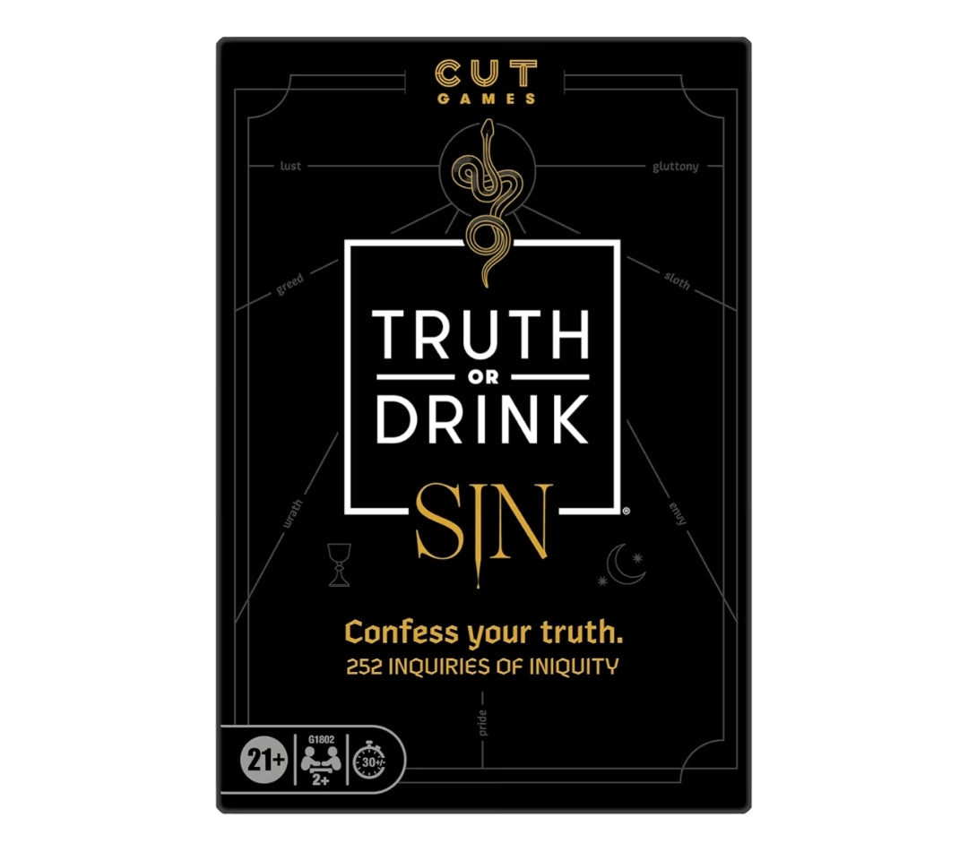 Truth or Drink: Sin Edition Adult Party Game by Cut - 250+ Questions Inspired by 7 Deadly Sins - Stand-Alone or Expansion