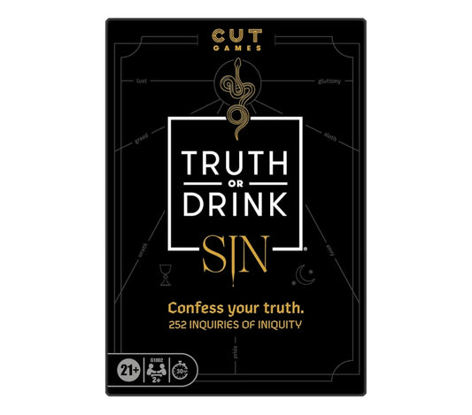Truth or Drink: Sin Edition Adult Party Game by Cut - 250+ Questions Inspired by 7 Deadly Sins - Stand-Alone or Expansion