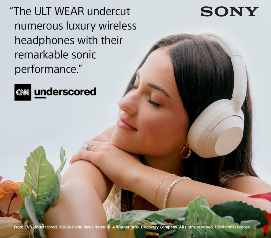 Sony ULT WEAR Oor-die-oor Geraasdempende Bluetooth-koptelefoon met ingeboude Alexa, Gemaklike Ontwerp, 30-uur Battery (Swart)