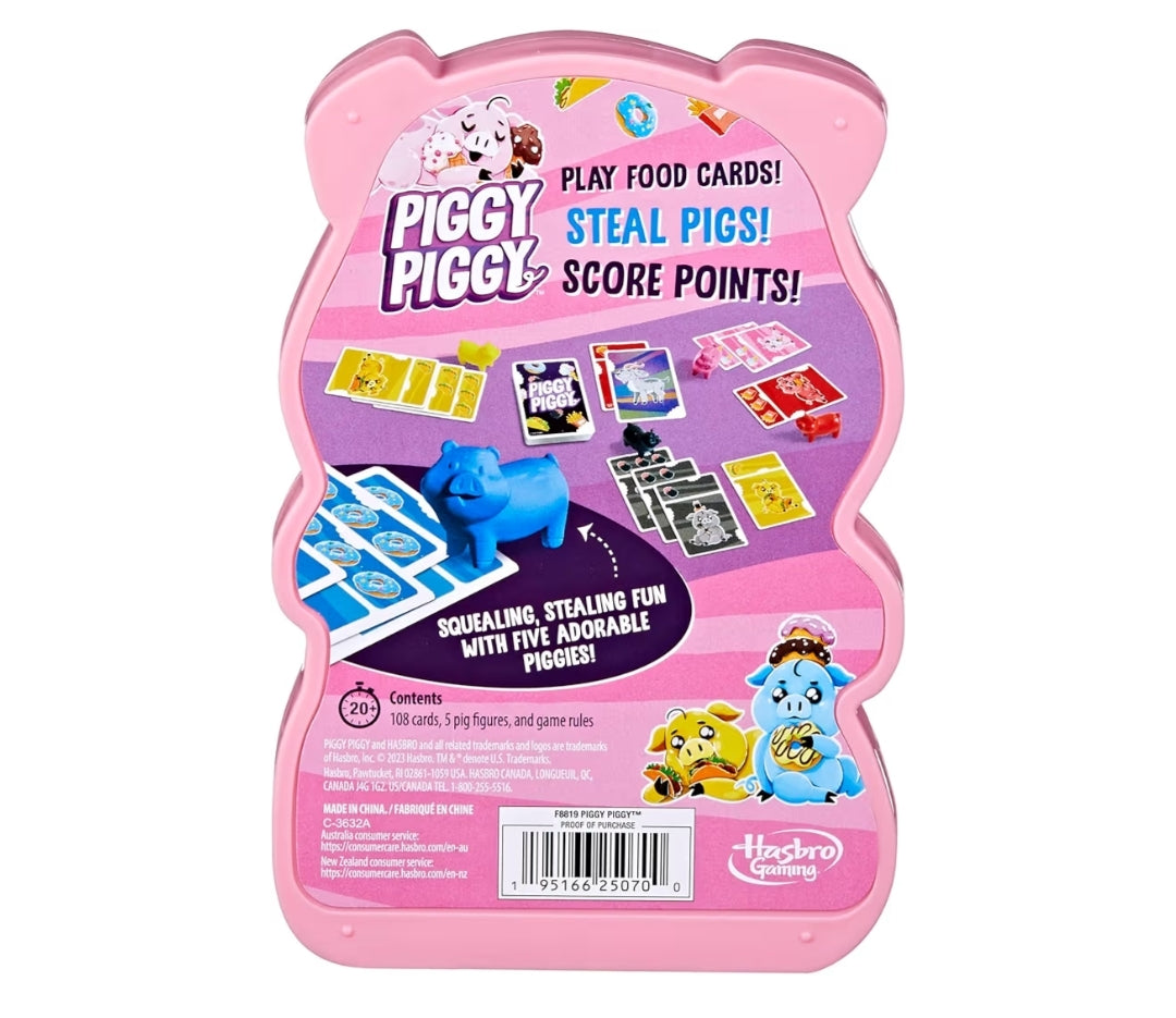 Hasbro Gaming Piggy Piggy Card Family Games for Kids, Teens, and Adults - Quick-Playing Travel Games