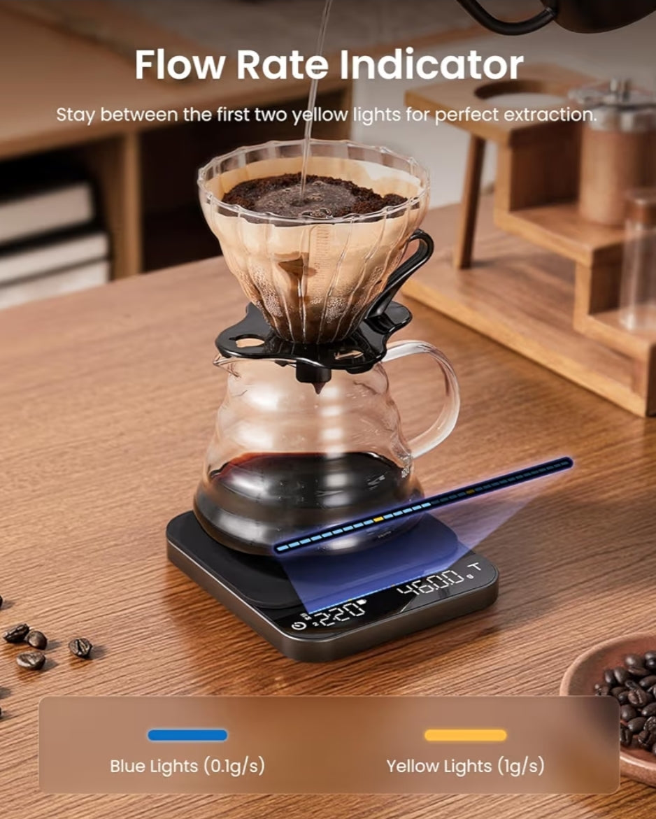 Smart Coffee Scale w/ Timer and Flow Rate Indicator and Body Measuring Tape