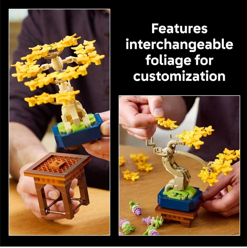 LEGO Botanicals Mini Bonsai Bome Boustel – Kunsmatige Bonsai Boom Boublokke vir Volwassenes, Ouderdom 18+ – DIY Huis- en Kantoordekor