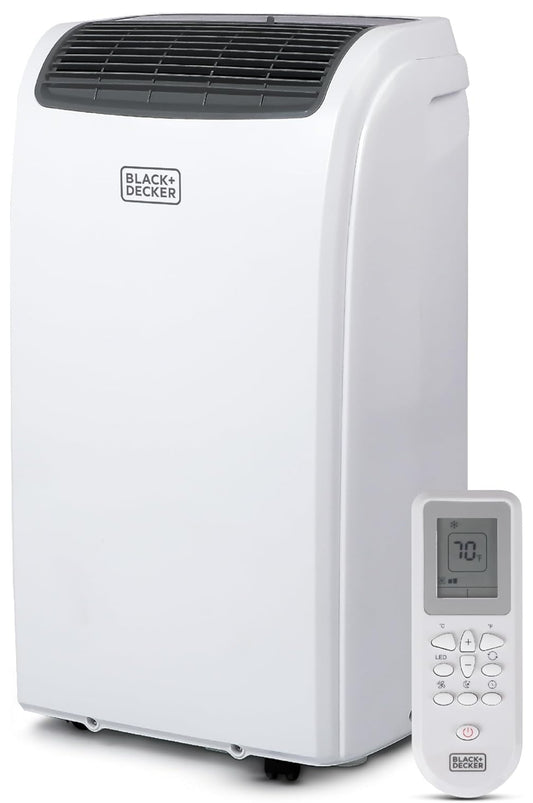 BLACK+DECKER Slim Draagbare Lugversorger, 14,000 BTU vir Kamers tot 65 m², Slim Draagbare WS met Volg My-afstandbeheer en Vensterstel, BPACT14WT, Wit