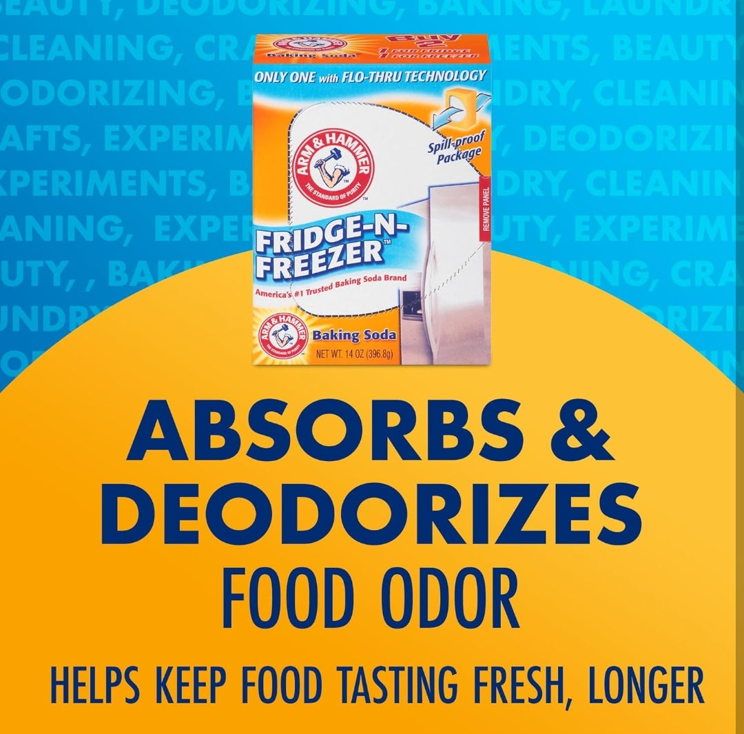 Arm & Hammer Baking Soda Fridge-n-Freezer Odor Absorber - Orange (14 oz) Pack of 12