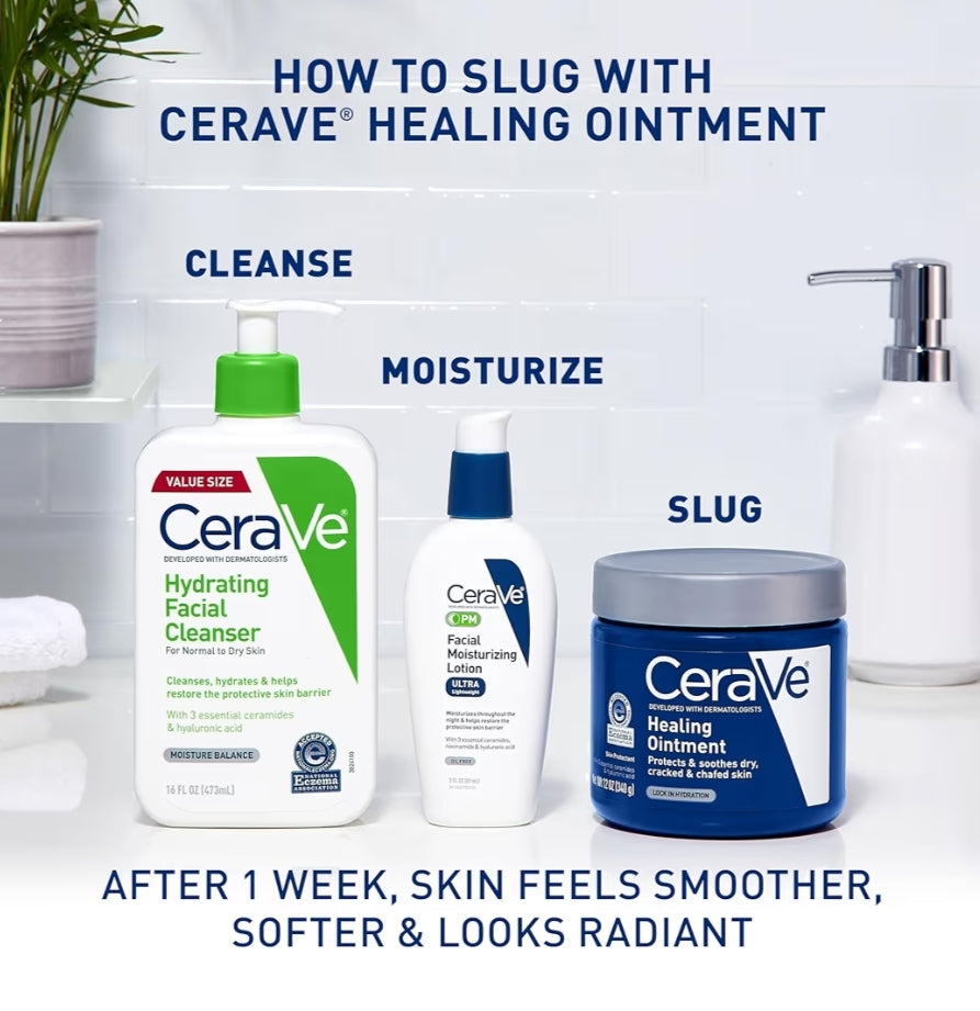 CeraVe Healing Ointment, Hydraterende Velbeskermer met Petrolatum, Hialuronzuur & Smering Vry & Lanoline Vry (85 g)