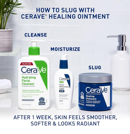 CeraVe Healing Ointment, Hydraterende Velbeskermer met Petrolatum, Hialuronzuur & Smering Vry & Lanoline Vry (85 g)