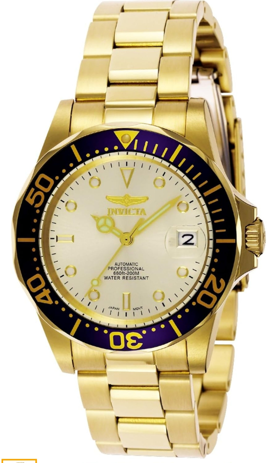 Invicta Men's 9743 Pro Diver Collection Gold-Tone Automatic Watch