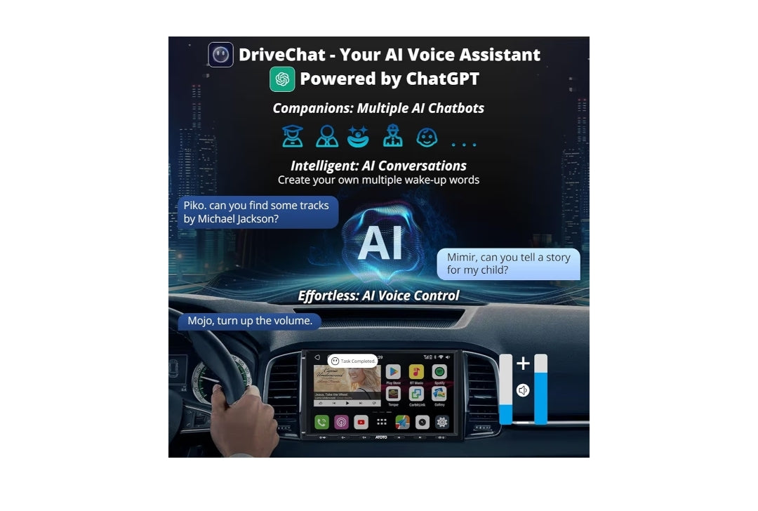 7" Android Dubbel-Din Kar Stereo Ontvangers, Draadlose CarPlay & Android Auto, Ingeboude 4G, WiFi/BT/USB, Dubbele Bluetooth