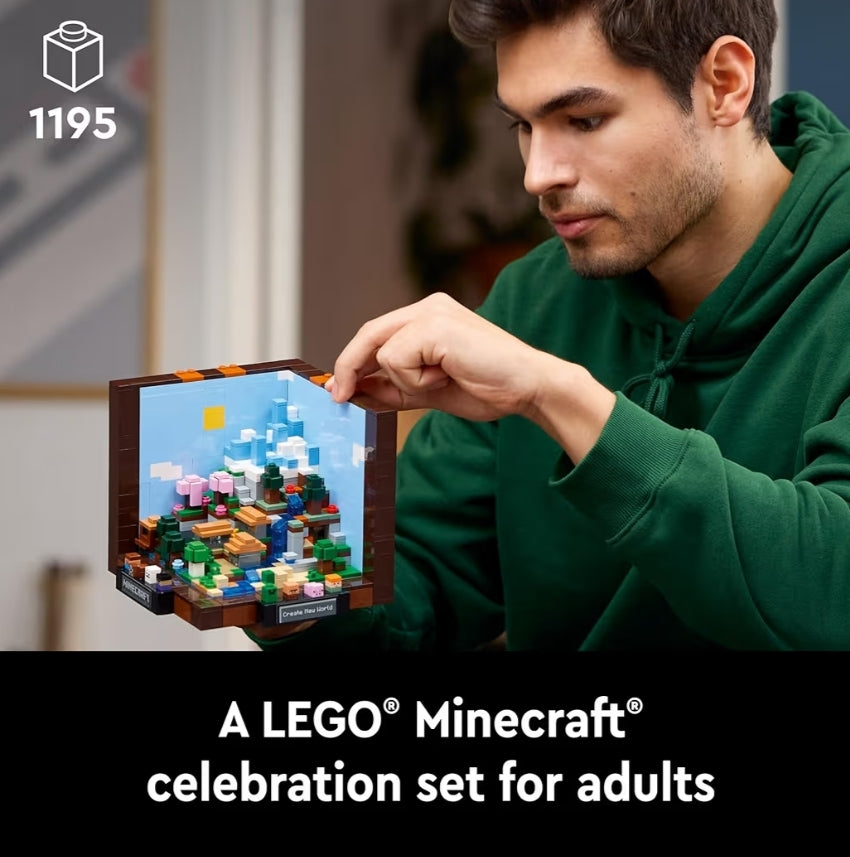 LEGO Minecraft Die Maaktafel, Versamelbare Videospeletjie Boustel met Minecraft Figure, Skare en Biome - 21265