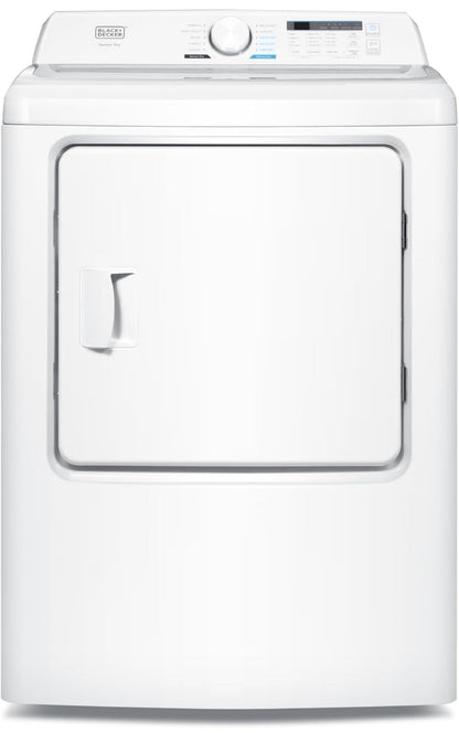 BLACK+DECKER 7.0 Cu. Ft. Voorlaai Droër, Wasgoed Droër met LED-skerm en Draaiknopbeheer, 5 Sensor- en Handdroogkeuses, Kreukelversorging, 240V, BLD67ME, Wit