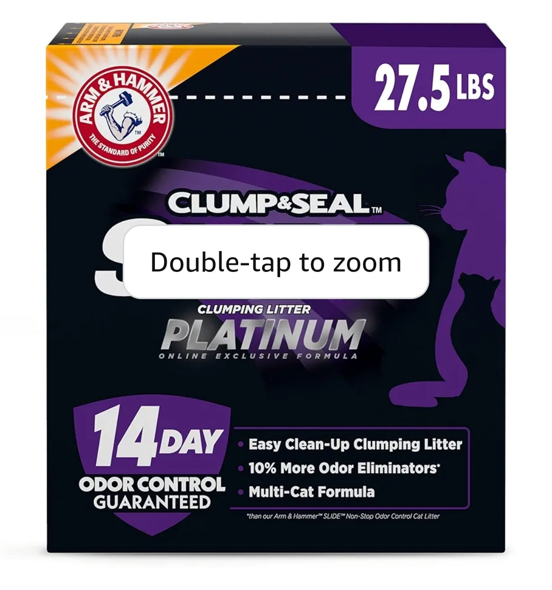 ARM & HAMMER Clump & Seal Slide Platinum Multi-Cat Clumping Litter, Easy Clean, Superior Odor Control (27.5 Lbs)