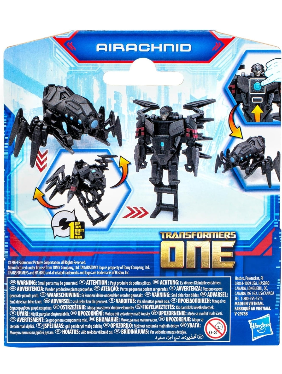 Transformers One Cog Changer Airachnid 4-Inch Robot Action Figure, Interactive Toys for Boys and Girls Ages 6 and Up