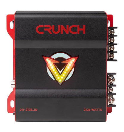 Crunch 2-kanaal Subwoofer Motorklank Versterker m/ Verstelbare Crossovers, Bassknoppie & Afstandbeheer - NUUT