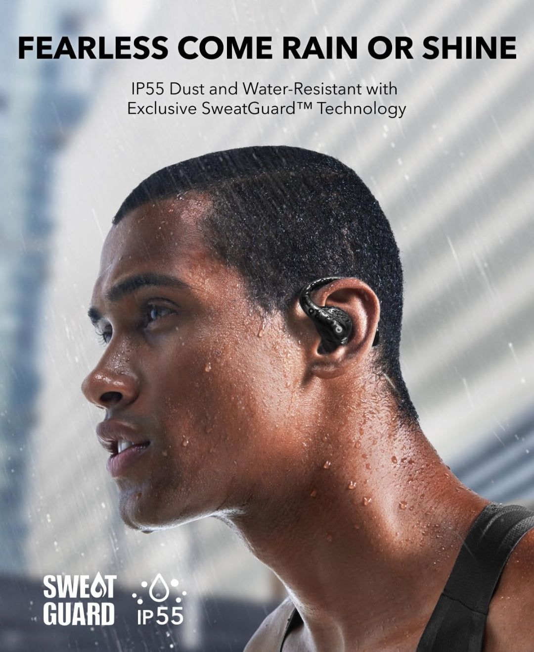 Soundcore by Anker AeroFit Pro Open-Ear Headphones, Ultra Comfort, Secure Fit, Ergonomic Design, Rich Sound with LDAC, Bluetooth 5.3, IP55 Water-Resistant, 46H Playtime, App Control, Wireless Earbuds