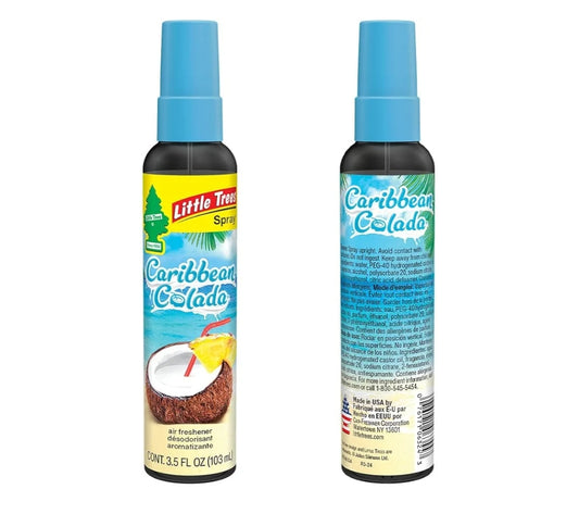 LITTLE TREES Kar Lugverfrissersproei Langdurige Geur Varsheid vir Onderweg -Caribbean Colada (6)