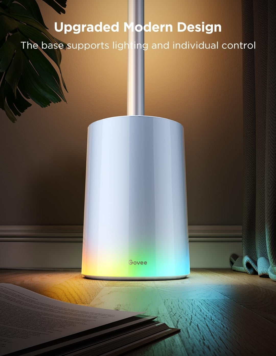 Govee Floor Lamp 2 with Matter, RGBIC, Warm Cool White LED, Alexa Compatible, 1725lm, Music Sync, Scene Modes, Smart Floor Lamp for Living Room, Bedroom, Silver(1 Pack)