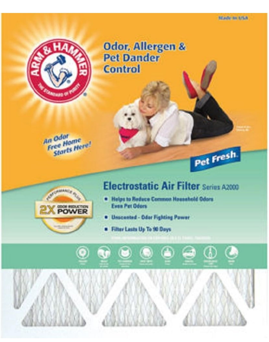Arm & Hammer AF-AH1625.4 Enhanced Air Filter, 16-Inch by 25-Inch by 1-Inch, 4-Pack