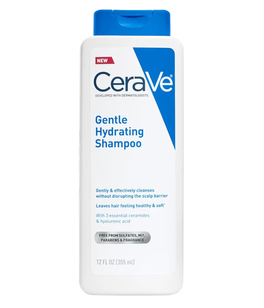 CeraVe Sagte Hydrerende Sjampoe, m/ Seramiede, Niasienamied & Hialuroonsuur Sulfaatvry & Kleurveilige Sjampoe, Vir Alle Haartipes (355 ml)