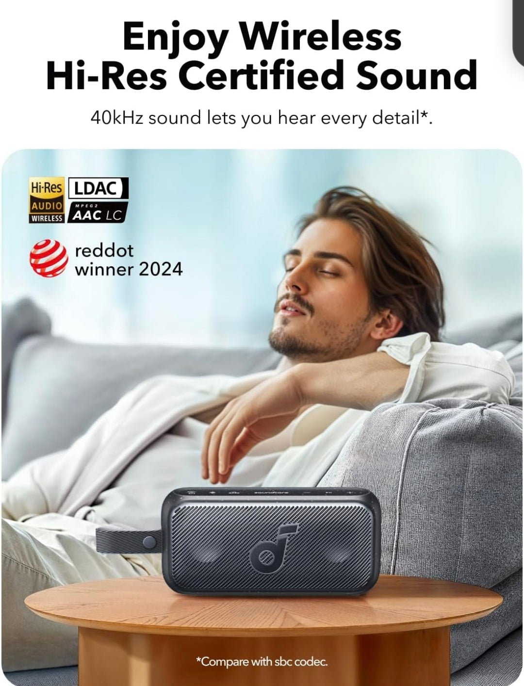 Soundcore Motion 300 by Anker, Bluetooth Speaker, Wireless Hi-Res Portable Speaker, IPX7 Waterproof, BassUp, Bluetooth 5.3, 30W Stereo Sound, 13H Playtime for Home, Shower, Outdoor, and Travel