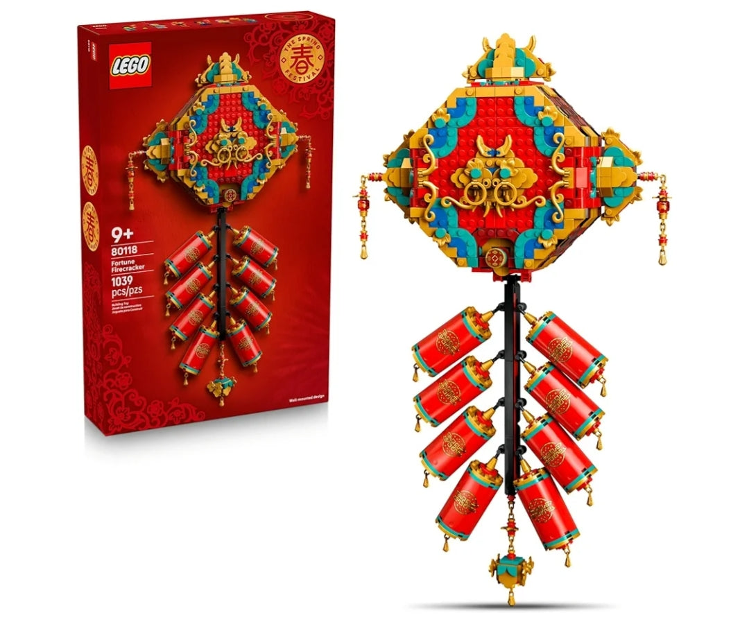 LEGO Lentefees Geluksvuurwerk Bouwspeelding - Chinese Nuwejaar Speel- & Uitstalmureunsstuk m/ Realistiese Klankeffekte - 80118