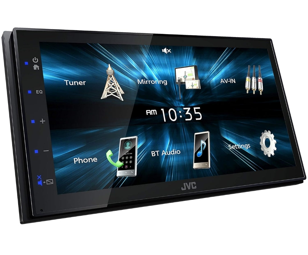 JVC KW-M150BT Bluetooth Motorradio-Ontvanger met USB-poort – 6.75" Raakskerm – AM/FM Radio – MP3-speler Dubbel DIN – 13-band EQ (Swart)