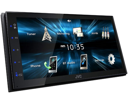 JVC KW-M150BT Bluetooth Motorradio-Ontvanger met USB-poort – 6.75" Raakskerm – AM/FM Radio – MP3-speler Dubbel DIN – 13-band EQ (Swart)