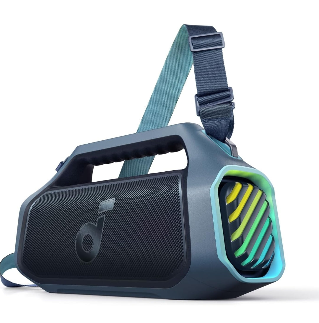 Soundcore Boom 2 Plus By Anker, Outdoor Speaker, 140W, 2+2 Channel, BassUp 2.0, 20H Playtime, Fast Charge, IPX7 Waterproof, RGB Lights, Power Bank, Bluetooth 5.3, Portable for Outdoors, Camping, Beach