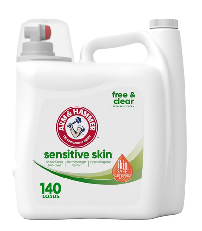 ARM & HAMMER Sensitive Skin Free Clear, 140 Loads Liquid Laundry Detergent (140 Fl oz)